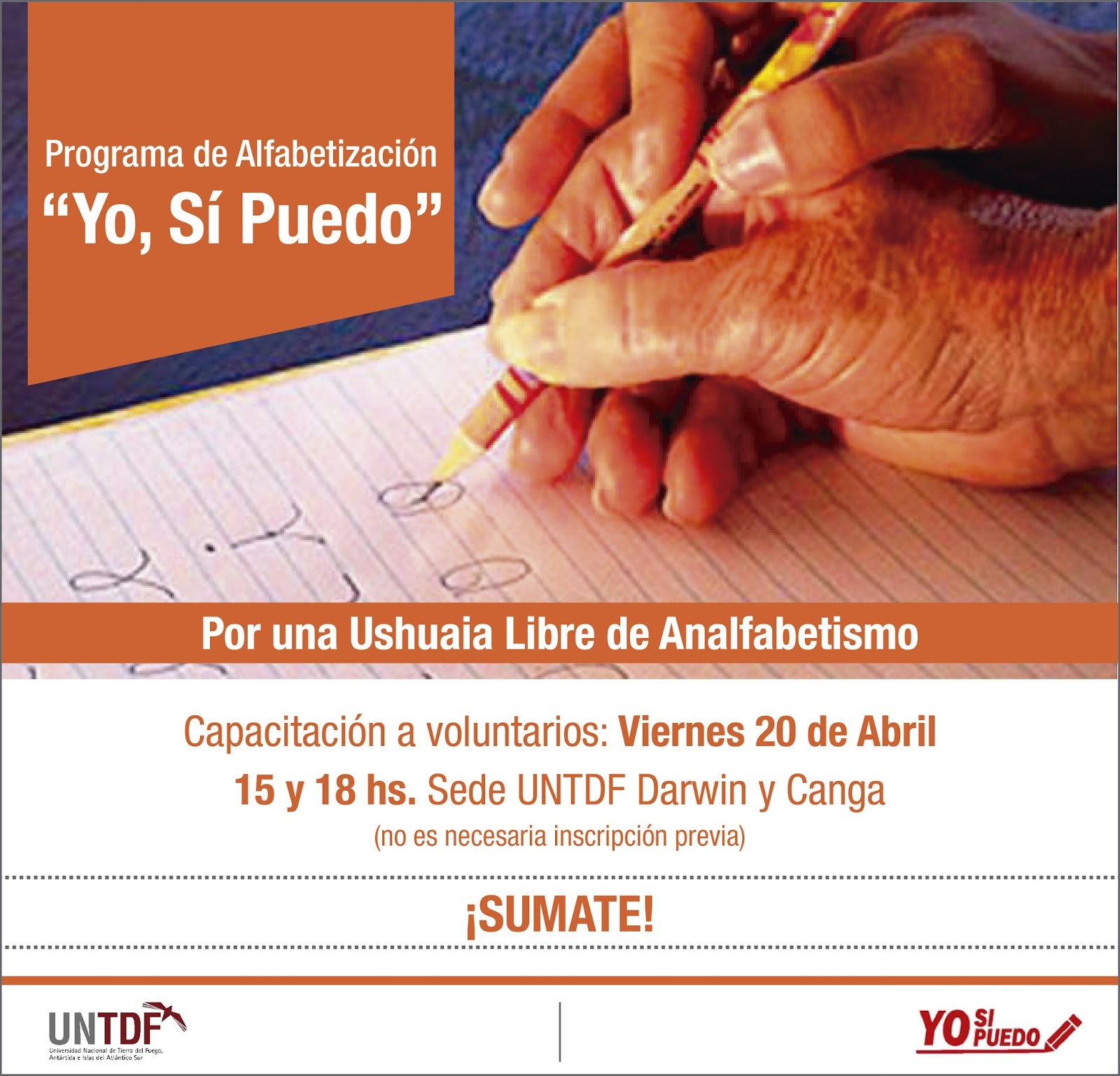 Yo, Sí Puedo: La UNTDF busca Voluntarios para Enseñar a Leer y Escribir a Adultos