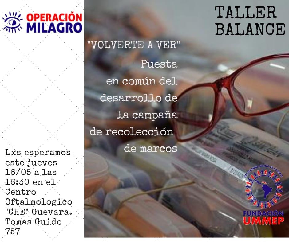Este jueves nos reunimos para continuar pensando la campaña de recolección de anteojos en desuso y profundizando otro tipo de salud visual… para todxs!
